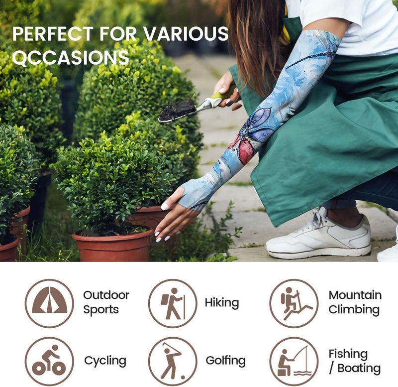 YPHCDO Store Gardening Sleeves Farm Sun Protection Arm Cooling Sleeves Thorn Proof Garden for Women Men with Thumb Hole - Image 4